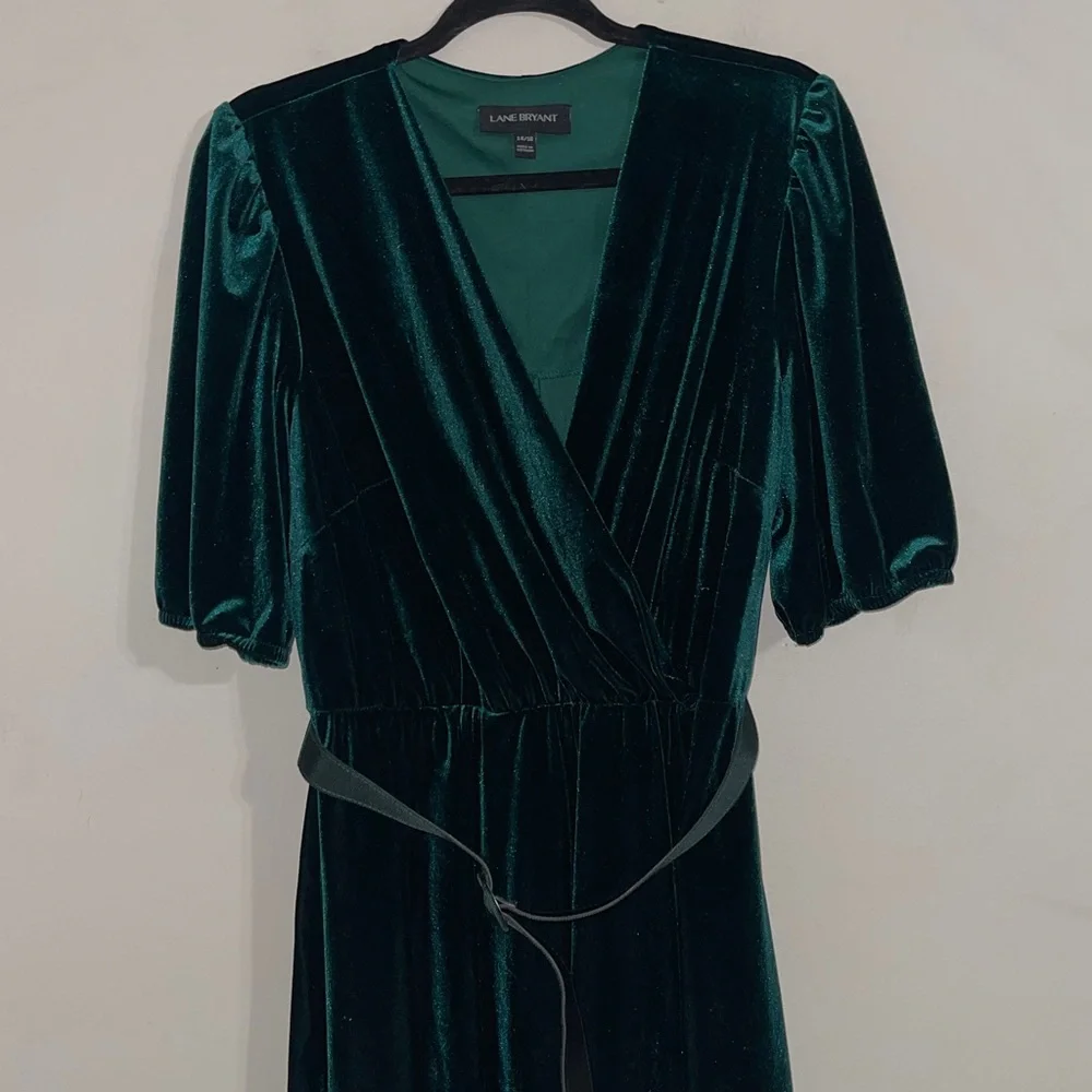 Lane Bryant  Velour Crossover Fit & Flare Dress 14/16 - Picture 5 of 10